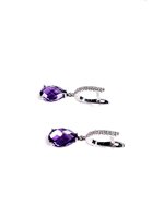 Orecchini Stocco Gioielli Donna in Oro bianco Ametista ORS 27 - ORS 27